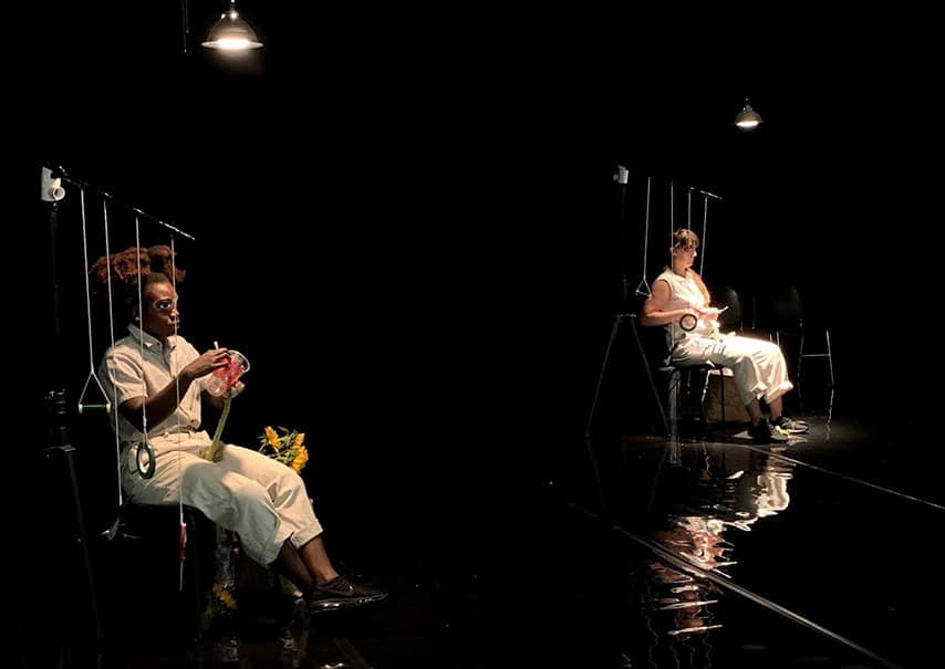 Decapitating Sunflowers. Performers: J’nae Simmons, EmmaGrace Skove-Epes. Photo by Rebecca Fitton.